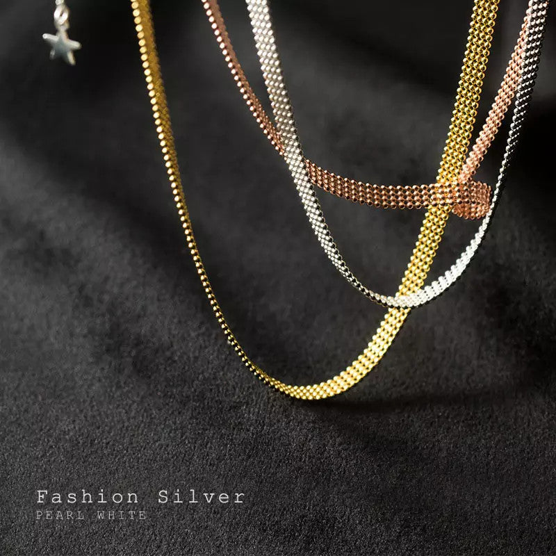 Lantisor Din Argint 925 Placat Aur Choker Bead Laser 5.3g