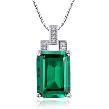 Lantisor Din Argint S925 Zirconiu Smarald Verde 7.8g