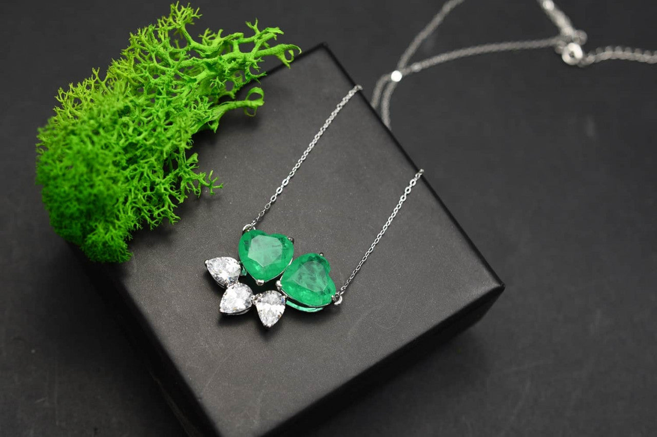 Lantisor Din Argint 925 Smarald Verde 8g