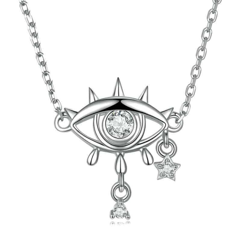 Pandantiv cu Lantisor din Argint 925 SHINY EVIL EYE Ochiul