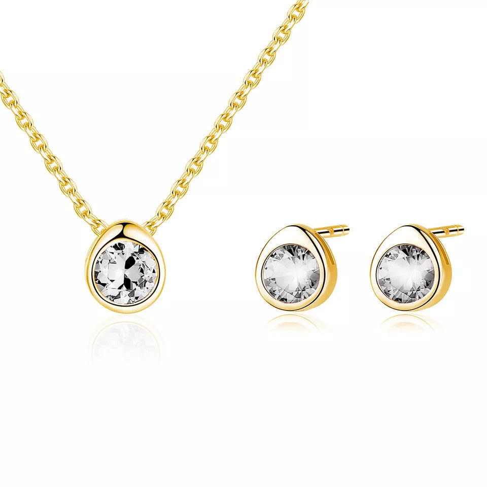Set Argint 925 de bijuterii fine geometrice placate pentru femei 2.28g