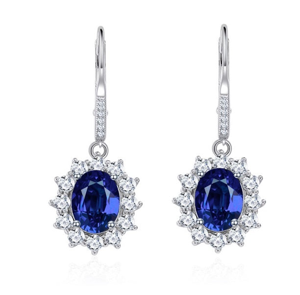 Set Bijuterii Argint S925 Cu Cristale Safir – Eleganță și Stil 209A