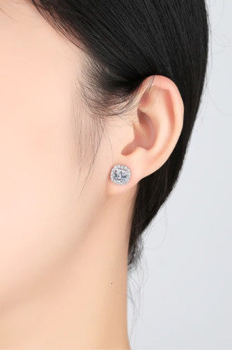 Set cercei si colier din argint S925 zirconiu cubic de lux 4.6g