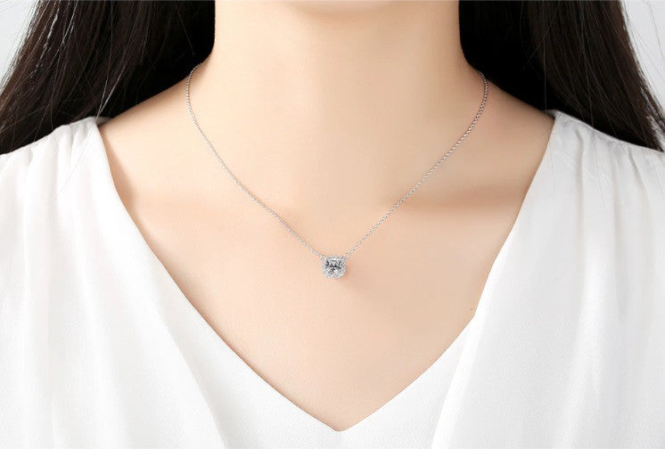 Set cercei si colier din argint S925 zirconiu cubic de lux 4.6g