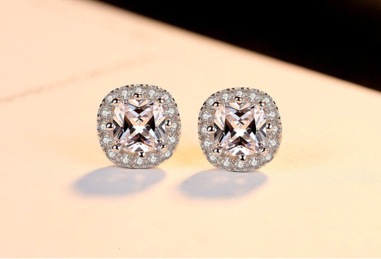 Set cercei si colier din argint S925 zirconiu cubic de lux 4.6g
