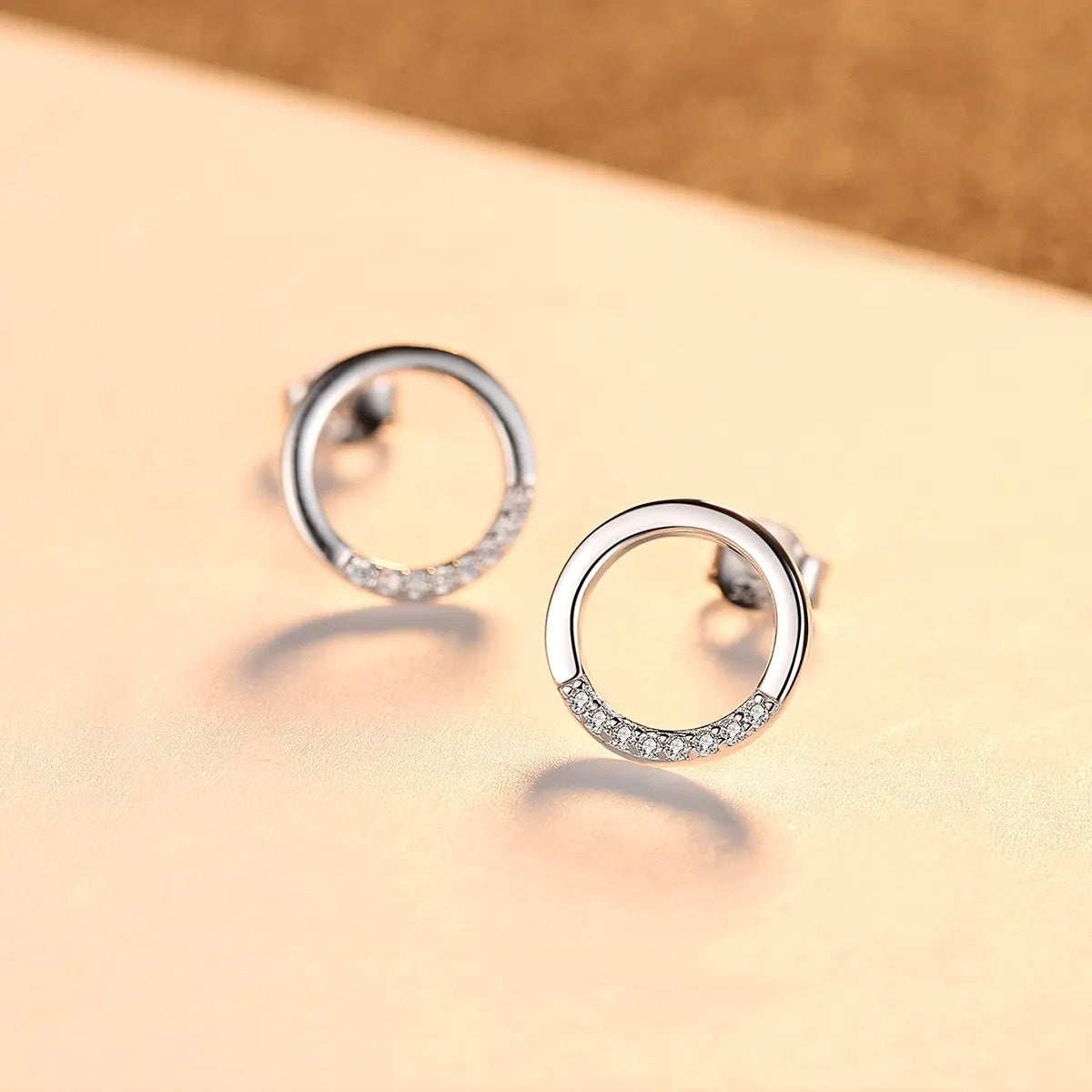 Set Cercei si Lantisor model pe Rotund din argint S925 zirconiu cubic de lux