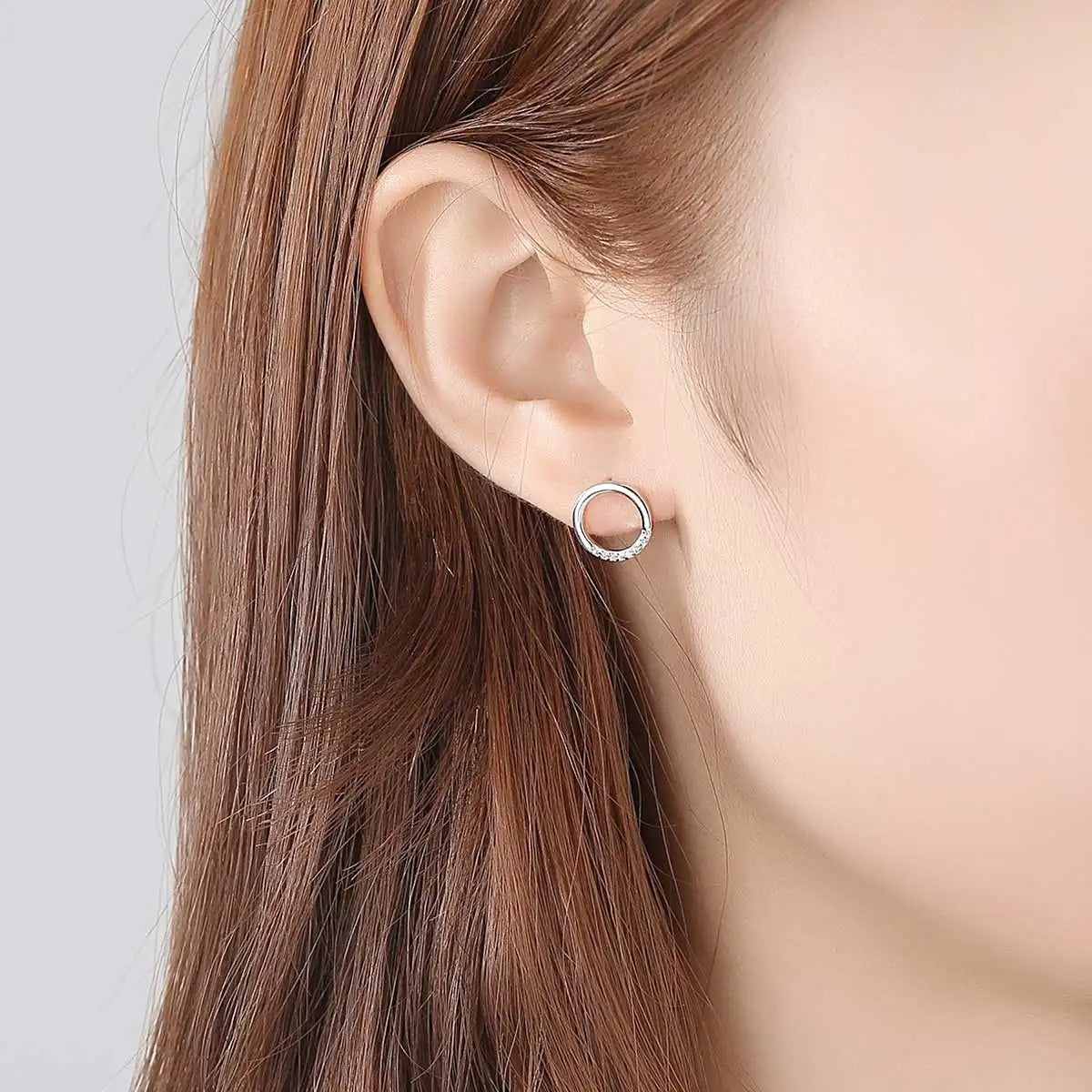 Set Cercei si Lantisor model pe Rotund din argint S925 zirconiu cubic de lux