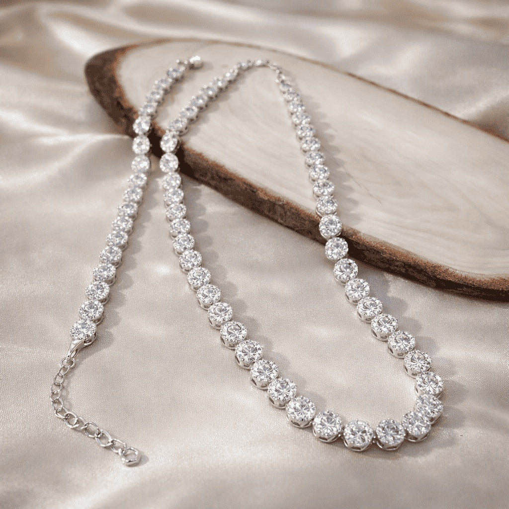 Set Colier și Brățară din Argint 925 cu Zirconii Pavate – Strălucire Elegantă și Design Fin SET 244E