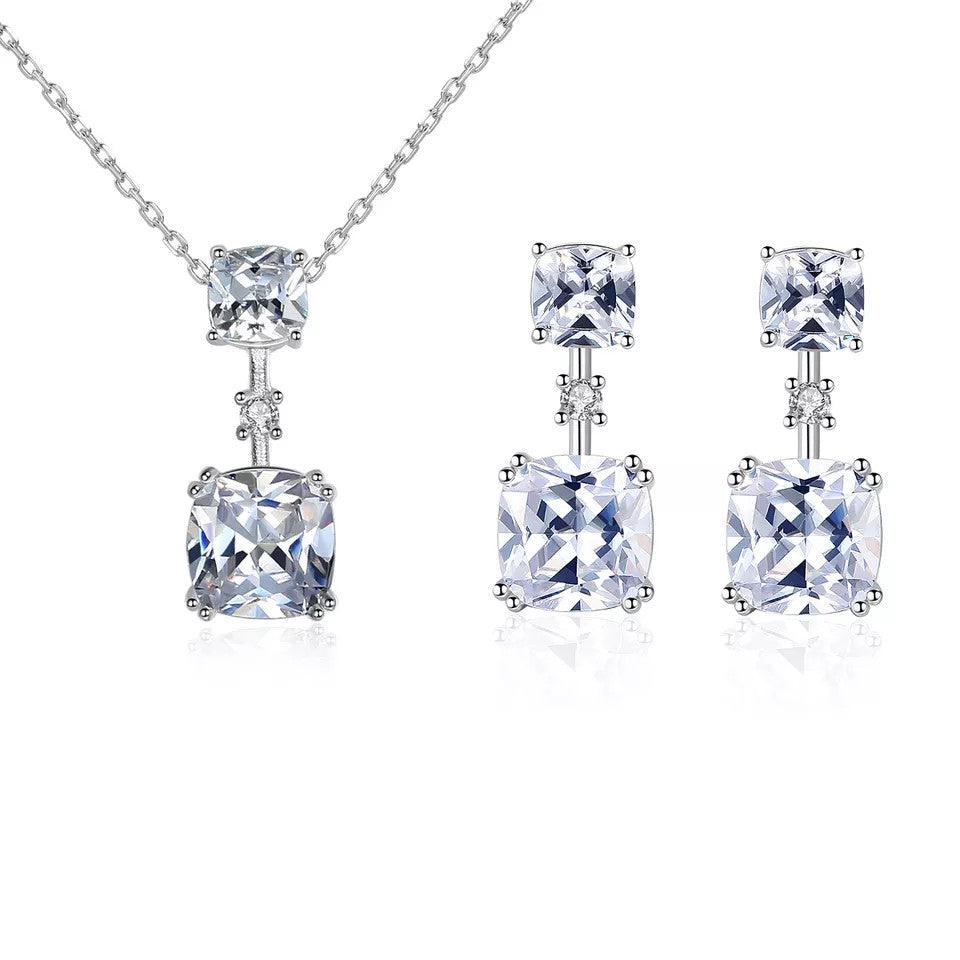 Set Colier si Cercei Din Argint 925 Cubic Zircon 3.7g