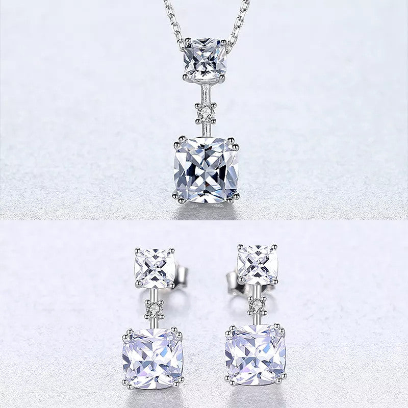 Set Colier si Cercei Din Argint 925 Cubic Zircon 3.7g