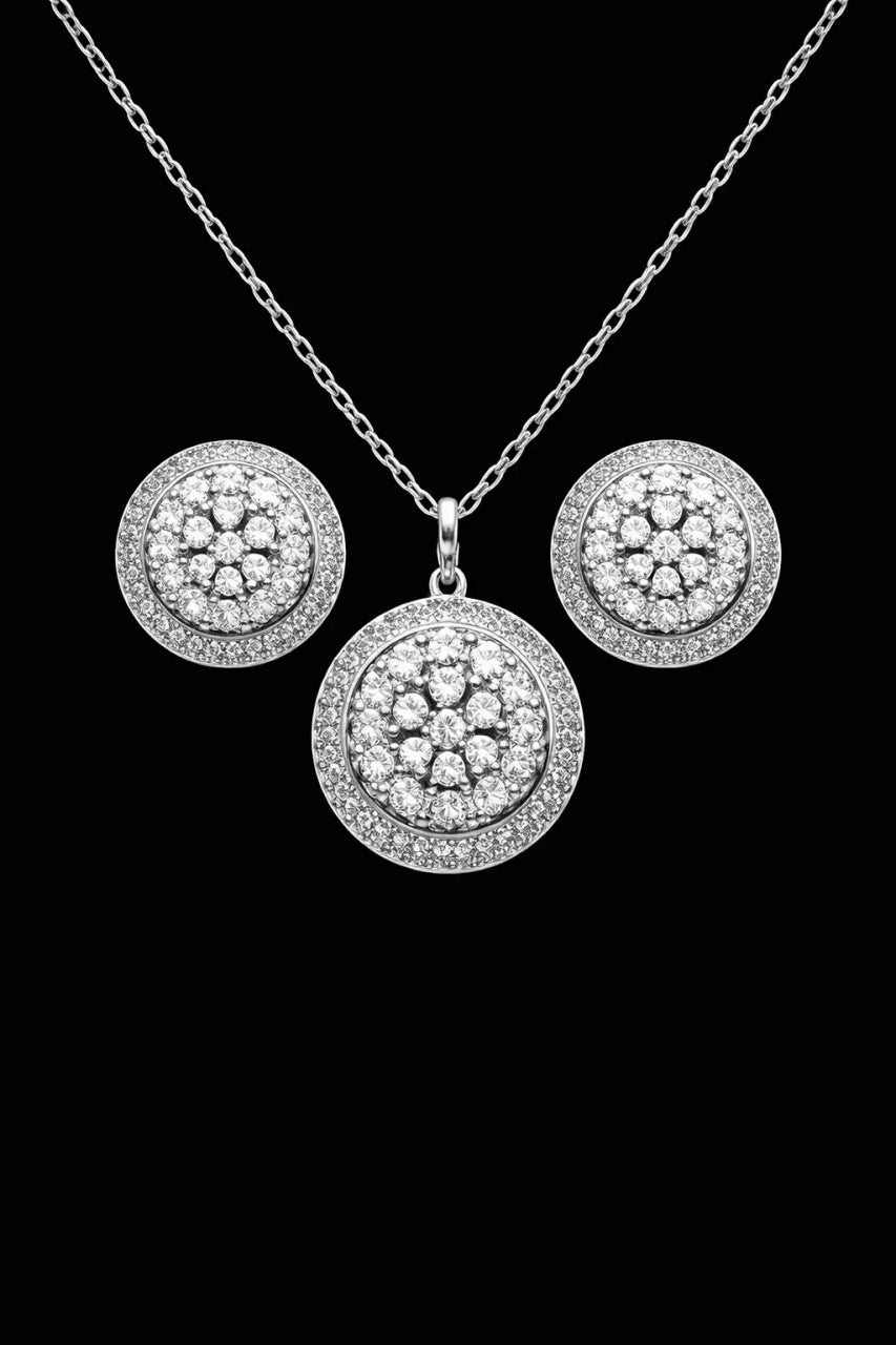 Set Elegant Din Argint 925 Cu Pietre Zirconiu – Design Circular Set 208X