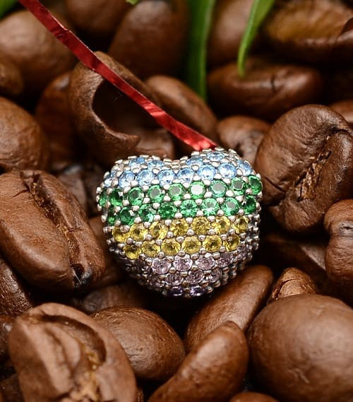 Talisman din Argint 925 Clisp -Inima Multicolor 2.5g