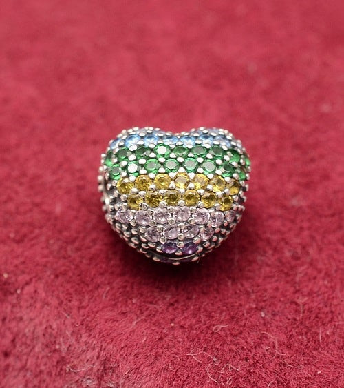 Talisman din Argint 925 Clisp -Inima Multicolor 2.5g