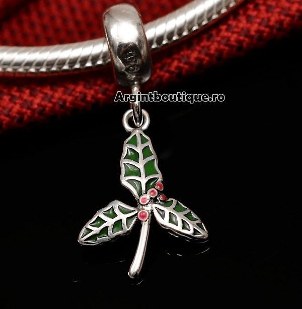 Talisman din Argint 925 -FRUNZA VERDE