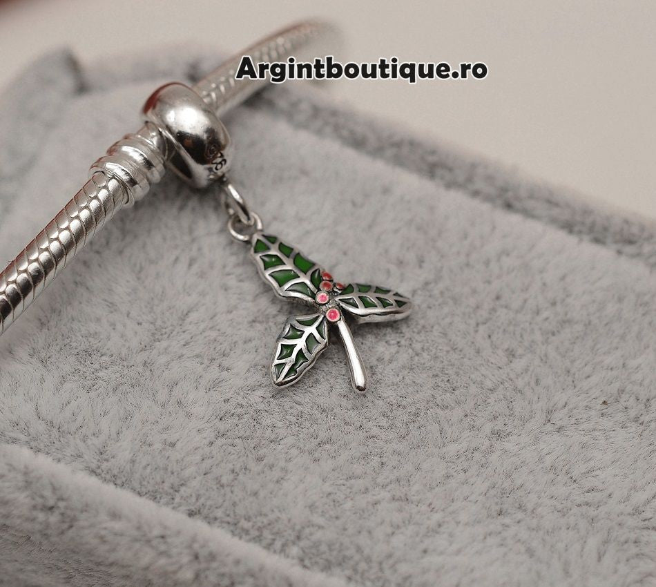 Talisman din Argint 925 -FRUNZA VERDE
