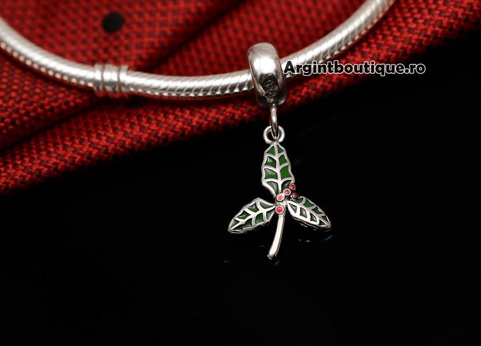 Talisman din Argint 925 -FRUNZA VERDE