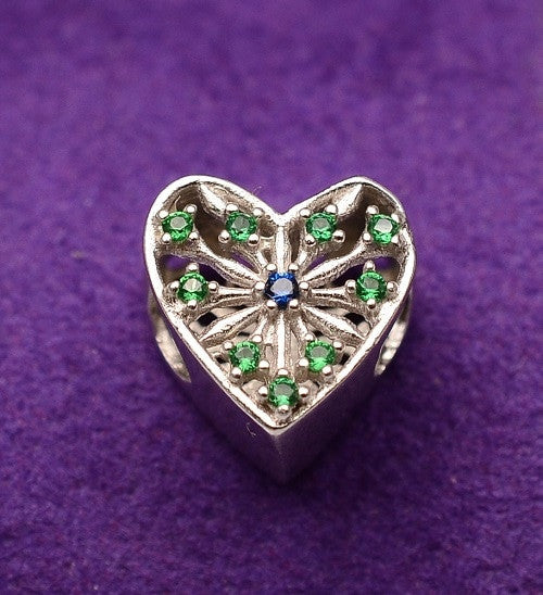 Talisman din Argint 925 Green & Blue Heart