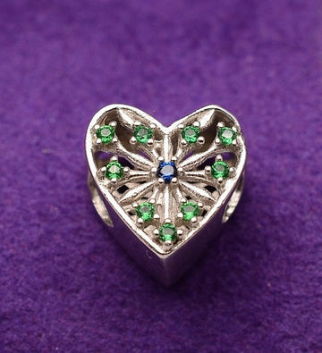 Talisman din Argint 925 Green & Blue Heart