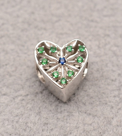 Talisman din Argint 925 Green & Blue Heart