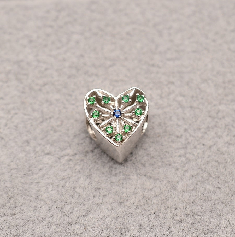 Talisman din Argint 925 Green & Blue Heart