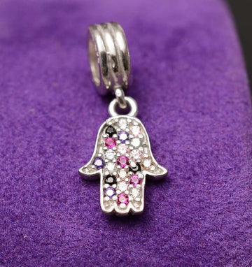 Talisman din Argint 925 Multicolor Fatima Hand