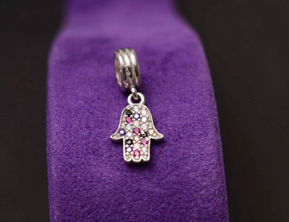 Talisman din Argint 925 Multicolor Fatima Hand