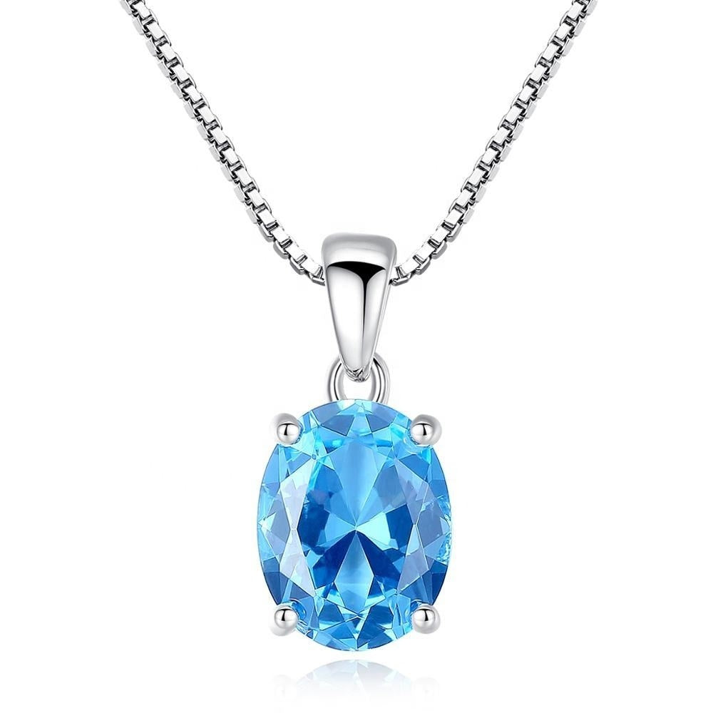 Un Strop de Culoare: Colier din Argint 925 cu Piatra Blue Topaz pentru Femei